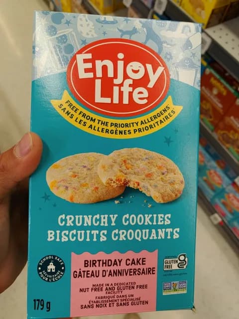 Enjoy Life Birthday Cake Crunchy Cookies Biscuits Croquants