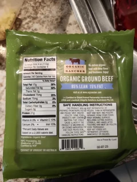 Organic Rancher Organic Ground Beef