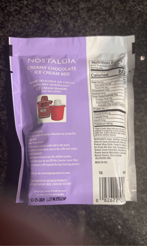 Nostalgia Creamy Chocolate Ice Cream Mix