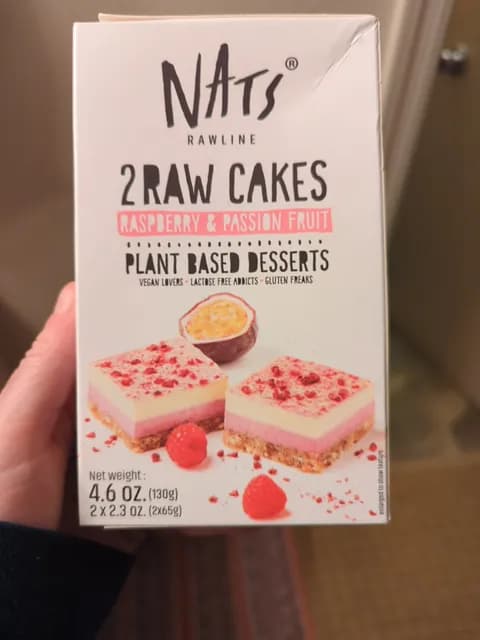 Nats Rawline 2 Raw Cakes Raspberry & Passion Fruit Plant Based Desserts