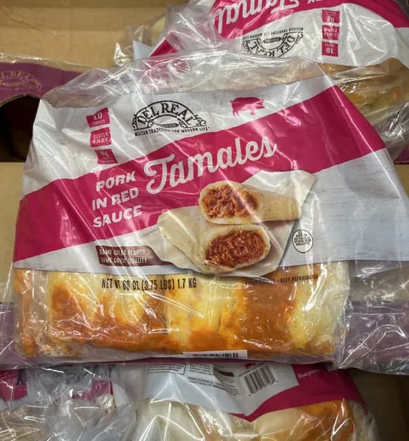 Del Real Foods Pork In Red Sauce Tamales