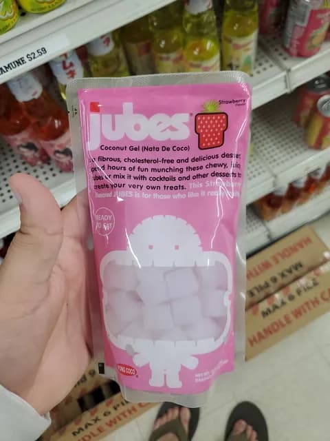 Jubes Strawberry Flavor Coconut Gel (Nata De Coco