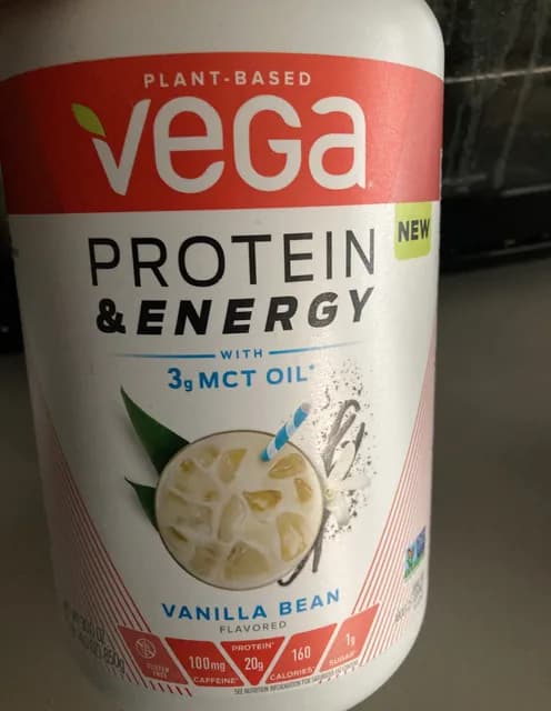 Vega Plant-Based Protein & Energy Vanilla Bean Flavored