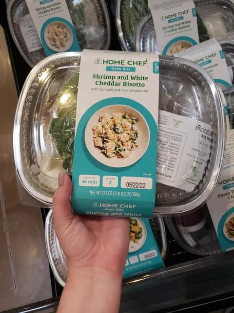 Home Chef Oven Kits Shrimp And White Cheddar Risotto With Spinach And Roasted Walnuts