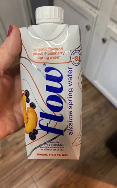 Flow Alkaline Spring Water Organic Peach + Blueberry Flavor