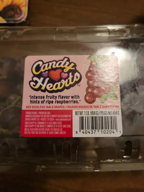 Candy Hearts Red Seedless Table Grapes