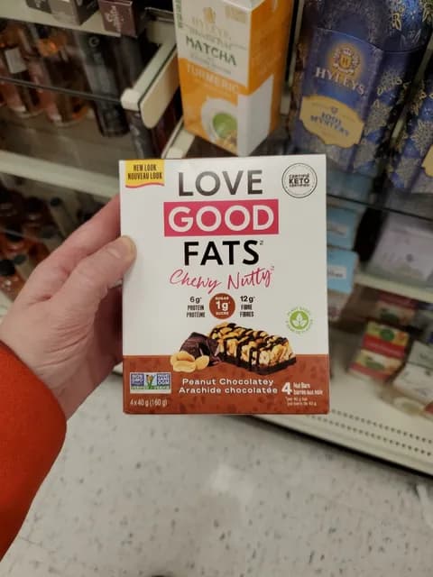 Love Good Fats Chewy Nutty Peanut Chocolatey Nut Bars