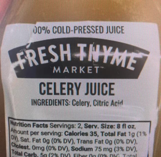 Fresh Thyme Market Celery Juice