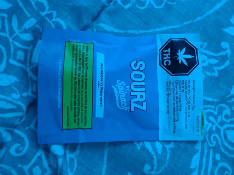 Thc Sourz By Spinach Blue Raspberry Watermelon Gummies