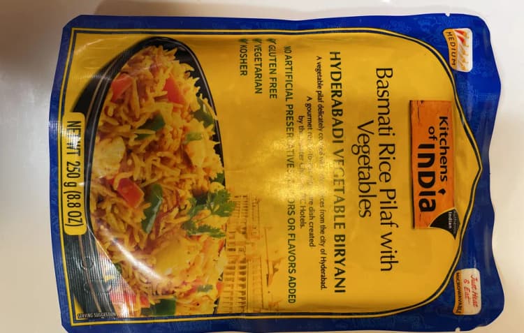 Kitchens Of India Hyderabadi Vegetable Biryani Basmati Rice Pilaf With Vegetables
