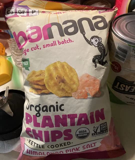 Banana Organic Plantain Chips Kettle Cooked Himalayan Pink Salt