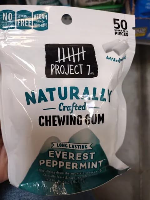 Project 7 Naturally Crafted Long Lasting Everest Peppermint Chewing Gum