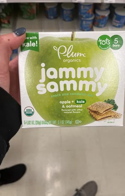 Plum Organics Jammy Sammy Apple + Kale & Oatmeal Snack Size Sandwich Bar
