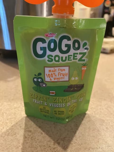 Materne Gogo Squeez Zippin' Zingin' Pear Fruit & Veggies On The Go