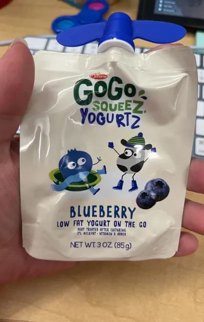 Gogo Squeez Yogurtz Blueberry Low Fat Yogurt On The Go