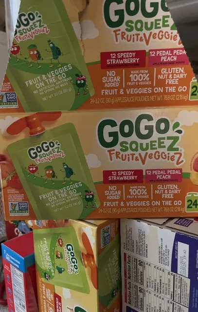 Gogo Squeez Fruit & Veggiez: 12 Speedy Strawberry, 12 Pedal Pedal Peach