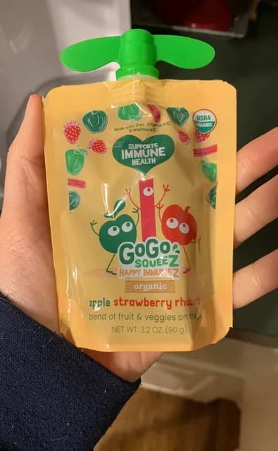 Gogo Squeez Happy Immunez Organic Apple Strawberry Rhubarb