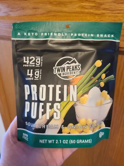 Twin Peaks Ingredients Protein Puffs Sour Cream & Onion Flavor