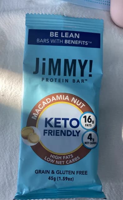 Jimmy! Protein Bar Keto Friendly Macadamia Nut