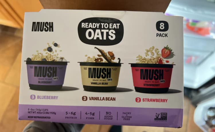 Mush Ready To Eat Oats Blueberry, Vanilla Bean, Strawberry