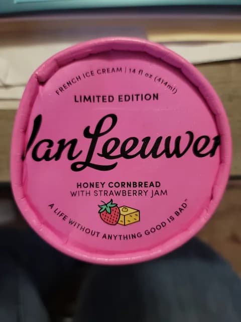 Van Leeuwen Honey Cornbread With Strawberry Jam