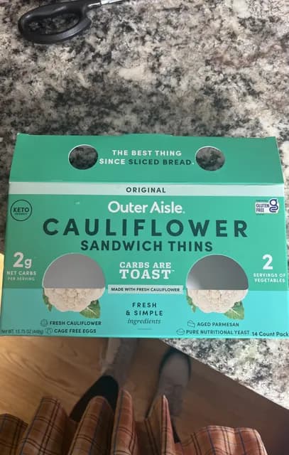 Is it Low FODMAP Outer Aisle Cauliflower Sandwich Thins Original