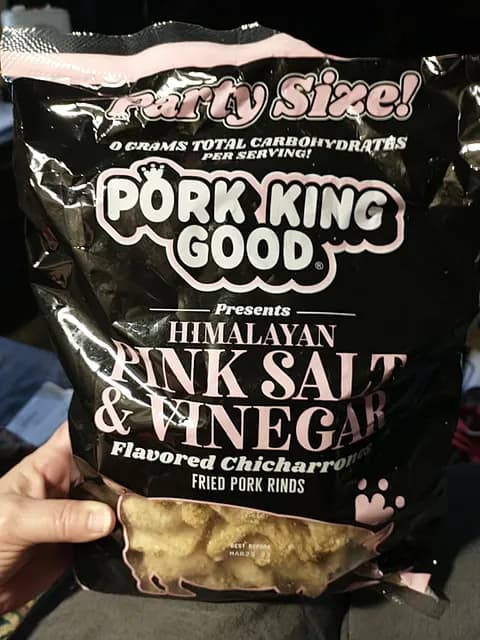 Pork King Good Himalayan Pink Salt & Vinegar Flavored Chicharrones