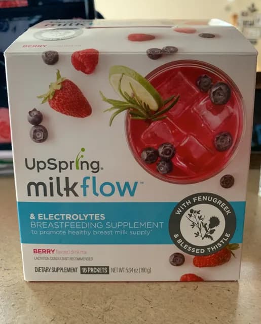 Upspring Milkflow & Electrolytes Breastfeeding Supplement Berry Flavored Drink Mix