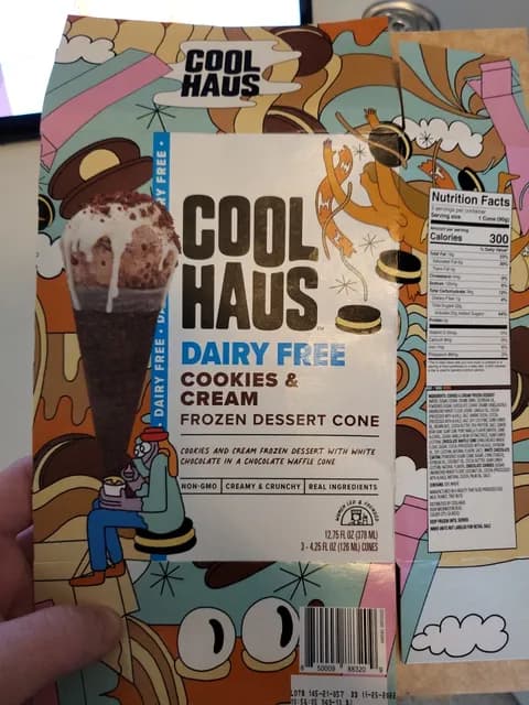 Coolhaus Dairy Free Cookies & Cream  Dessert Cone