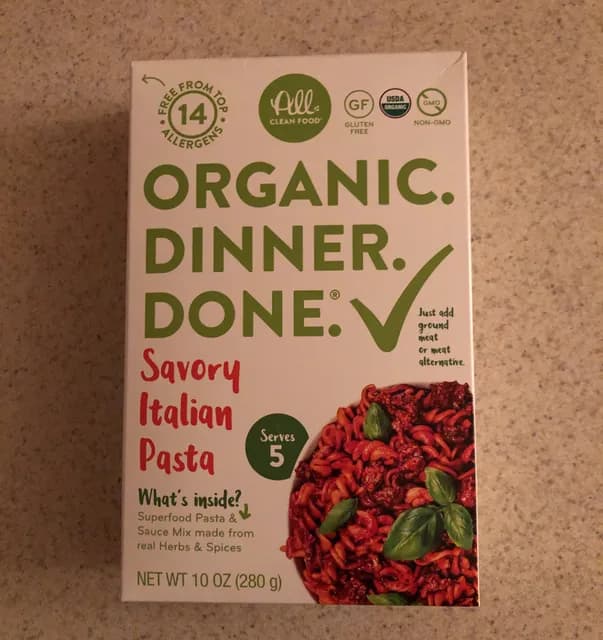 All Clean Food Savory Italian Pasta