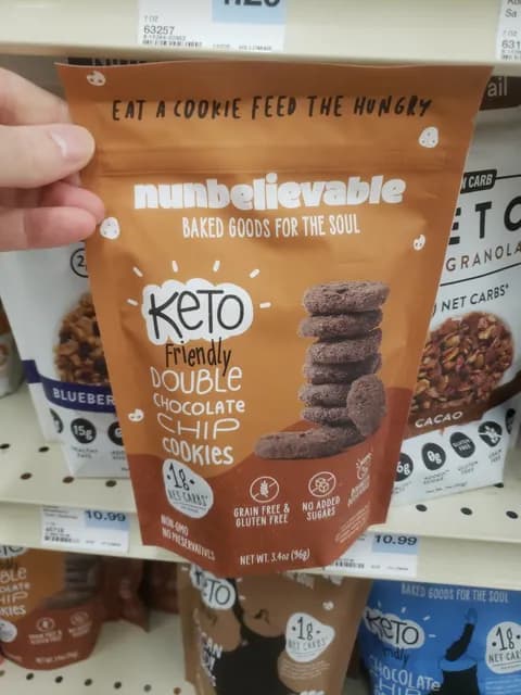 Nunbelievable Keto Double Chocolate Chip Cookies