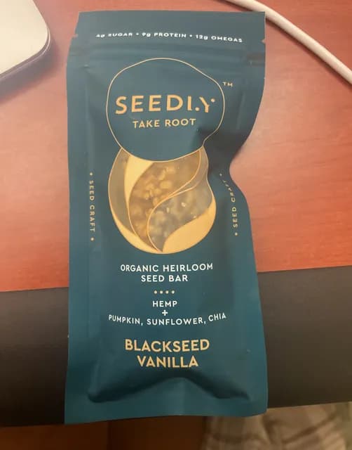 Seedly Take Root Blackseed Vanilla Organic Heirloom Seed Bar