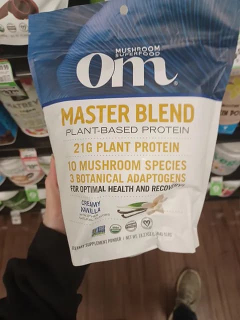 Om Mushroom Superfood Master Blend Creamy Vanilla Dietary Supplement Powder