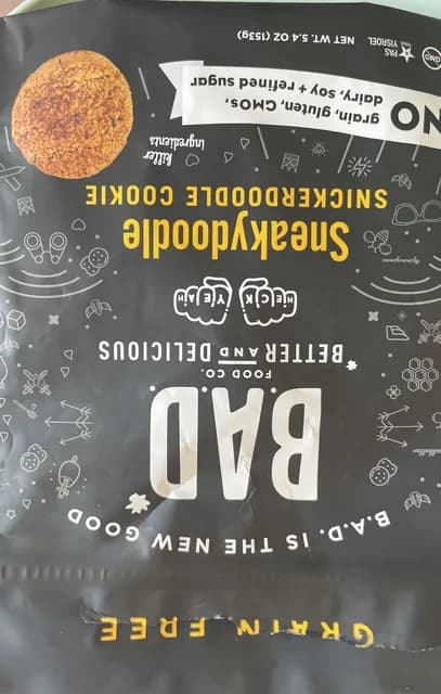 B.A.D Food Co. Sneakydoodle Snickerdoodle Cookie