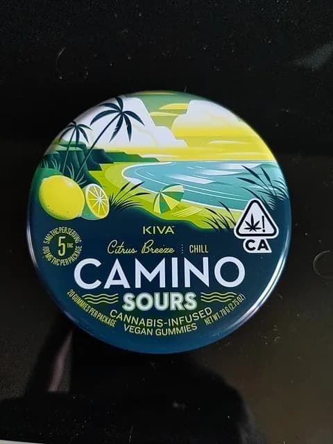 Kiva Citrus Breeze Chill Camino Sours Cannabis-Infused Vegan Gummies