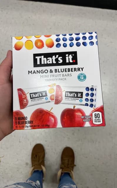 That'S It. Mini Fruit Bars Variety Pack: 5 Mango, 5 Blueberry