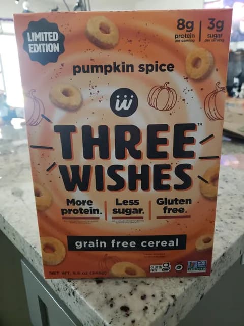 Three Wishes Pumpkin Spice Grain Free Cereal