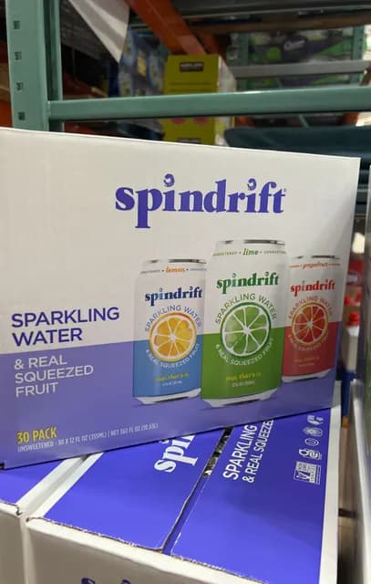 Spindrift Unsweetened Lemon, Lime, Grapefruit Sparkling Water & Real Squeezed Fruit