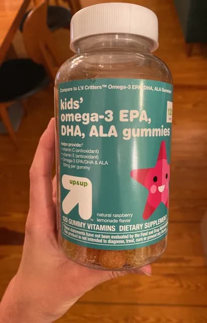 Up & Up Natural Raspberry Lemonade Flavor Kids' Omega-3 Epa, Dha, Ala Gummies