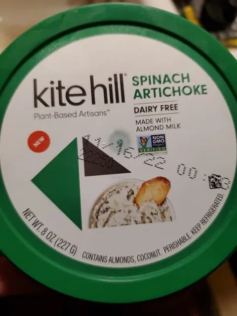 Kite Hill Plant-Based Artisans Spinach Artichoke Dip