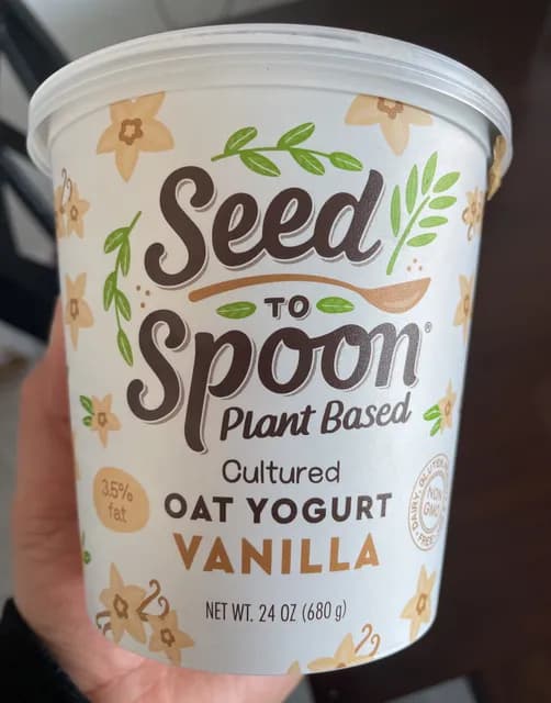 Seed To Spoon Plant Based Vanilla Oat Yogurt
