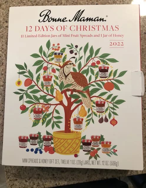 Bonne Maman 12 Days Of Christmas Mini Spreads & Honey Gift Set