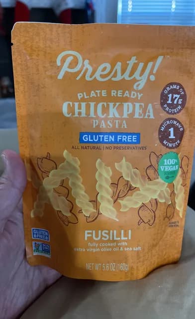 Presty! Plate Ready Gluten-Free Chickpea Pasta, Fusilli