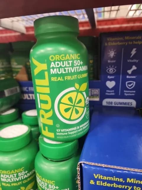 Fruily Organic Adult 50+ Mixed Fruit Flavor Multivitamin