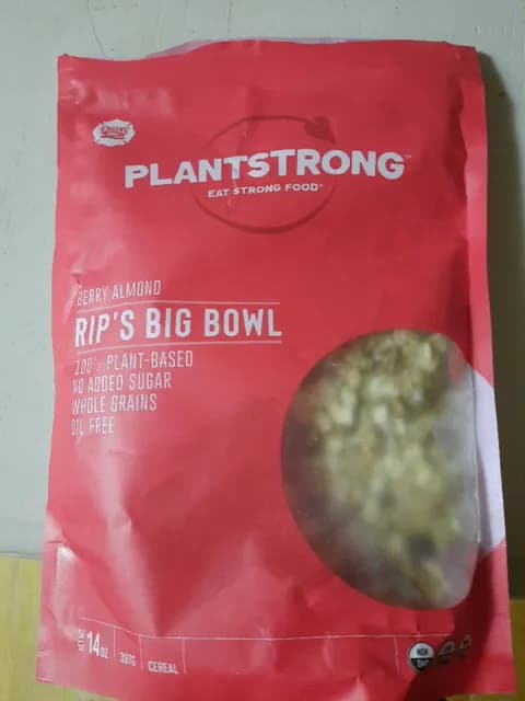 Plant Strong Berry Almond Rip'S Big Bowl Cereal