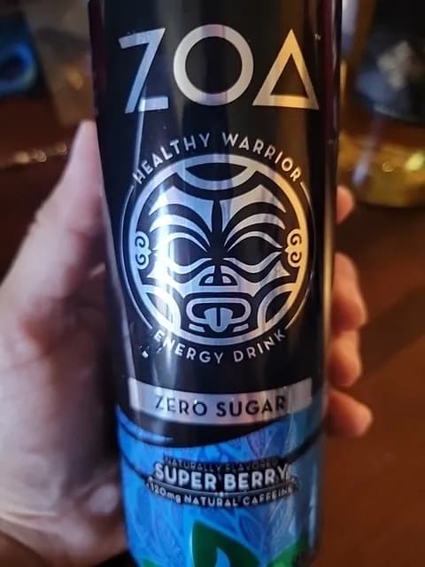 Zoa Healthy Warrior Energy Drink Zero Sugar Super Berry