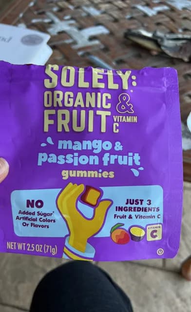 Solely Organic Mango & Passion Fruit Gummies