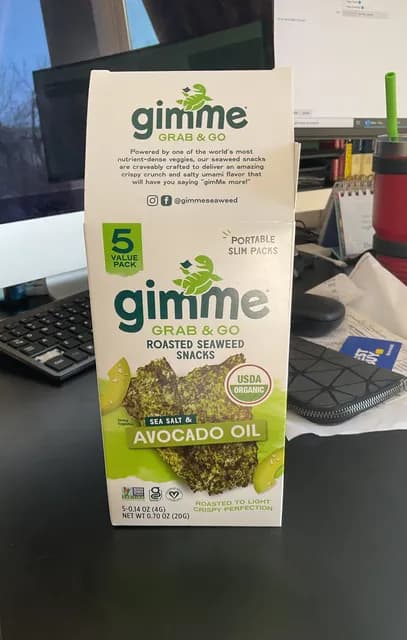 Gimme Grab & Go Roasted Seaweed Snacks Sea Salt & Avocado Oil