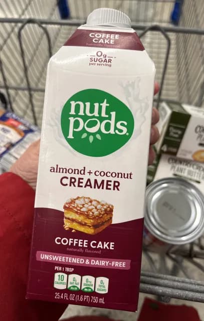 Nutpods Coffee Cake Almond + Coconut Creamer Unsweetened & Dairy-Free