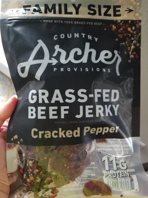 Country Archer Provisions Grass-Fed Beef Jerky Cracked Pepper